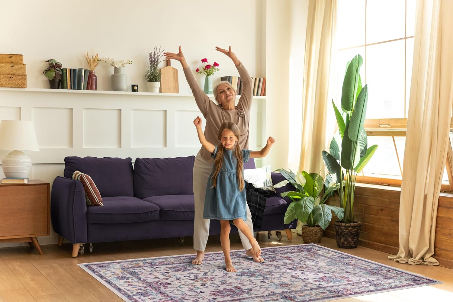 Wilton Vintage-Teppich für Wohnzimmer, weicher und strapazierfähiger Teppich, Kinder- und haustierfreundlich, gewebt, klassisches Medaillon-Design im Used-Look für Schlafzimmer, Flur und