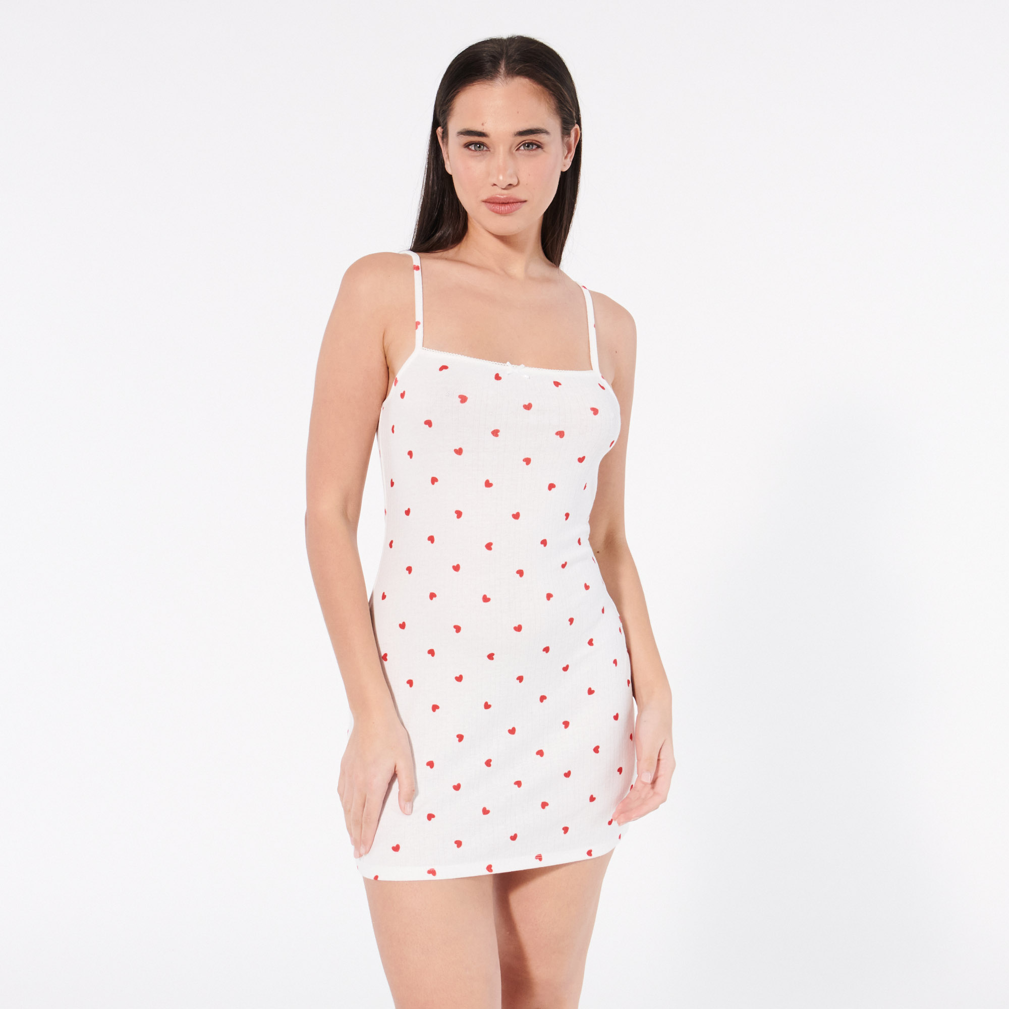 Nuisette motifs coeurs en jersey