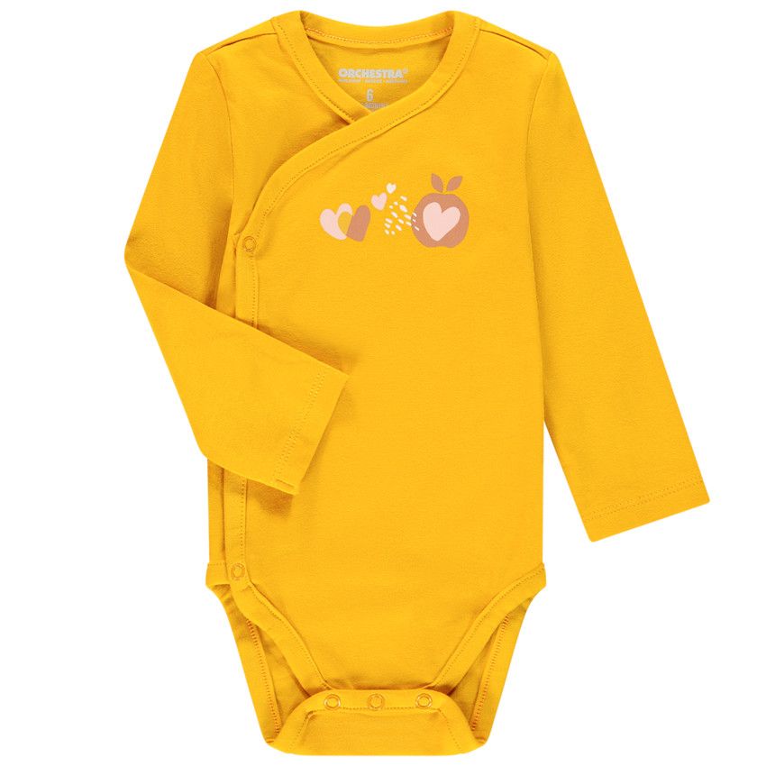 Lot de 7 bodies manches longues en coton bio pour bébé fille - Rose