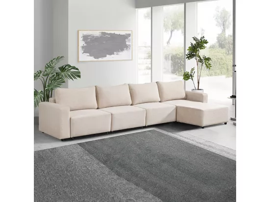 HOME DELUXE Canapé-lit modulable VINA XL, beige