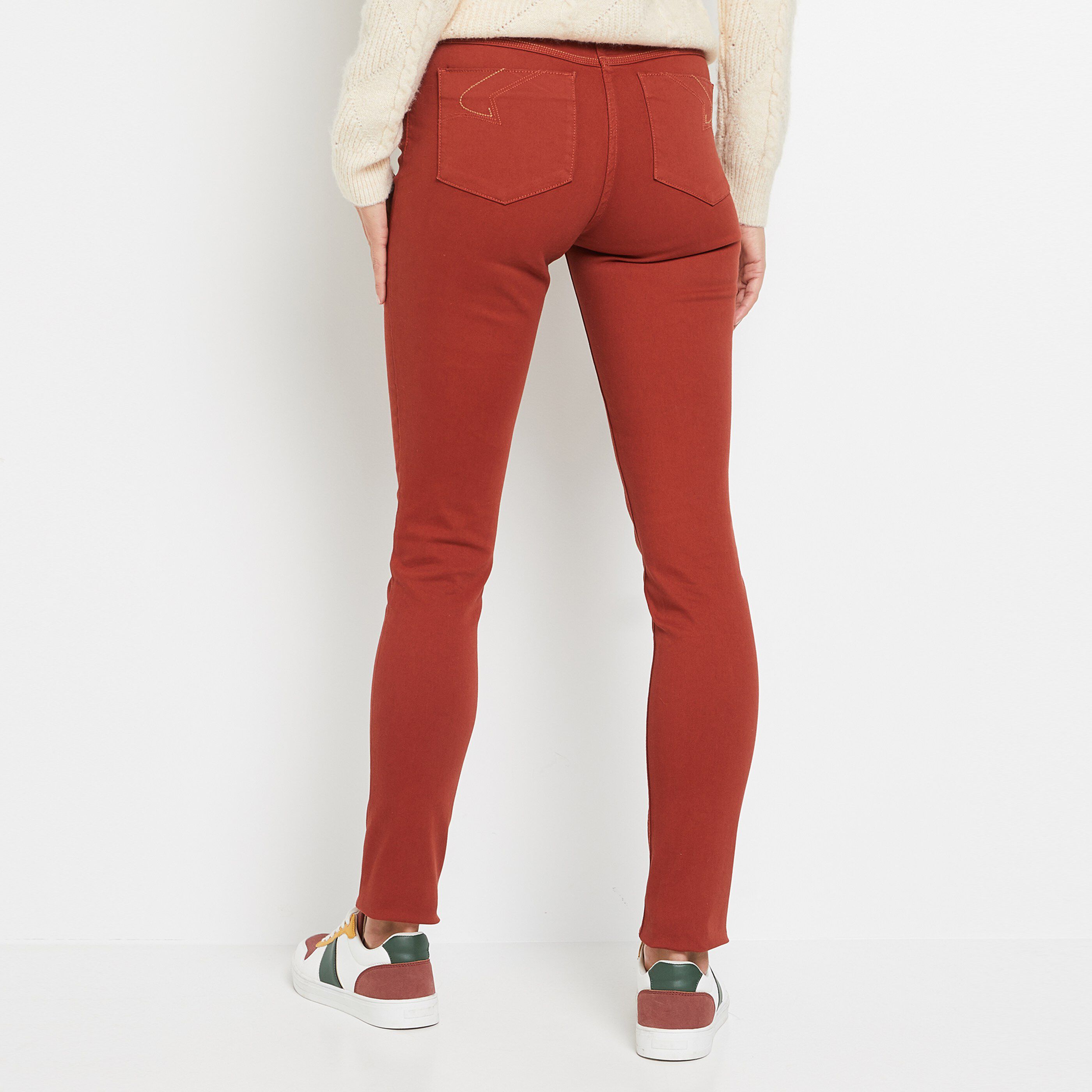 Jean slim taille haute BOSTON femme - CAMEL