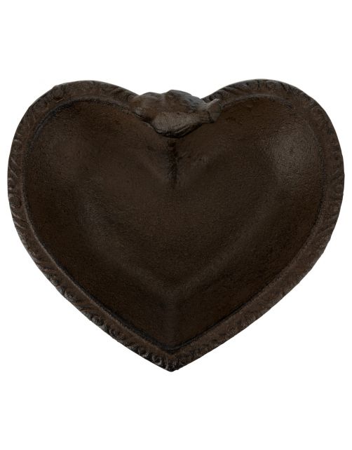 Trixie Vogeldrinkschaal Gietijzer Hart - Drinkbak - 16x15 cm Bruin