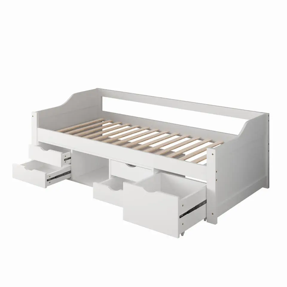 HOME DELUXE COSMOS kinderbed met lades en matras - 90 x 200 cm wit
