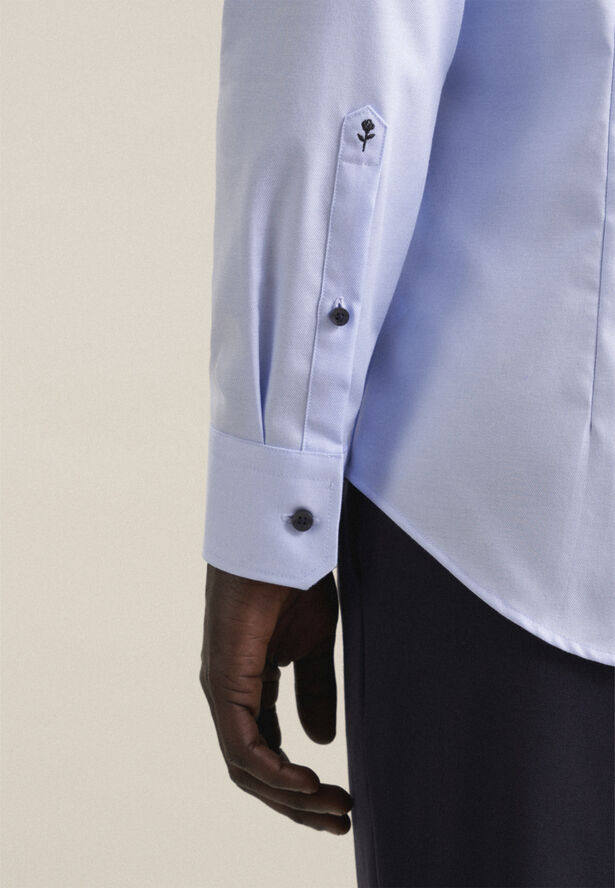 Seidensticker Business Shirt Slim Long sleeve Kent-Collar Uni Blue