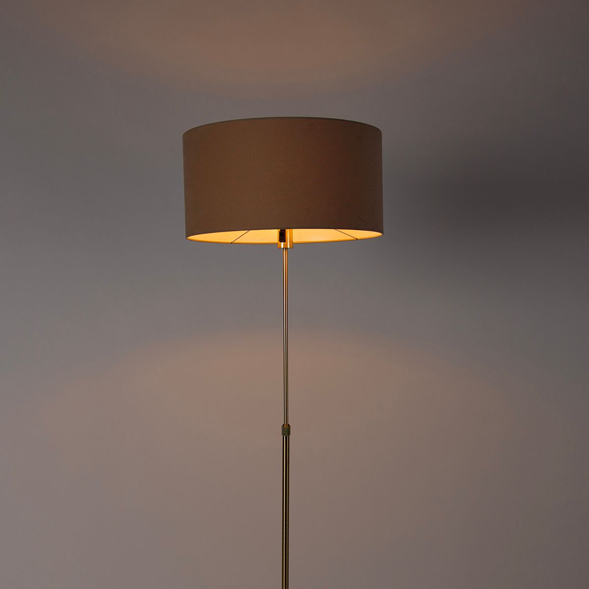Vloerlamp verstelbaar goud met kap lichtbruin 50 cm - Parte