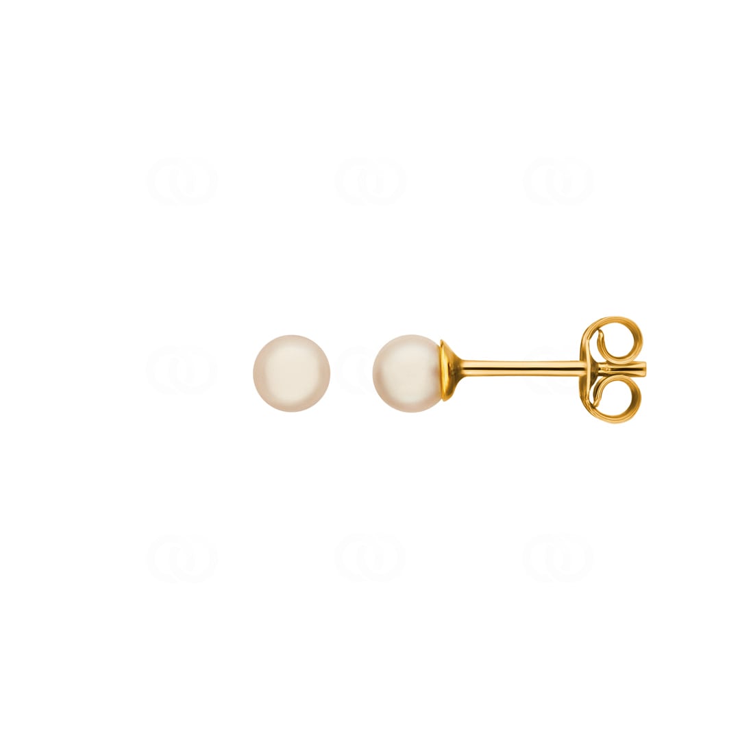 Ohrstecker 750/18 K Gelbgold mit Süsswasserzuchtperle 3mm