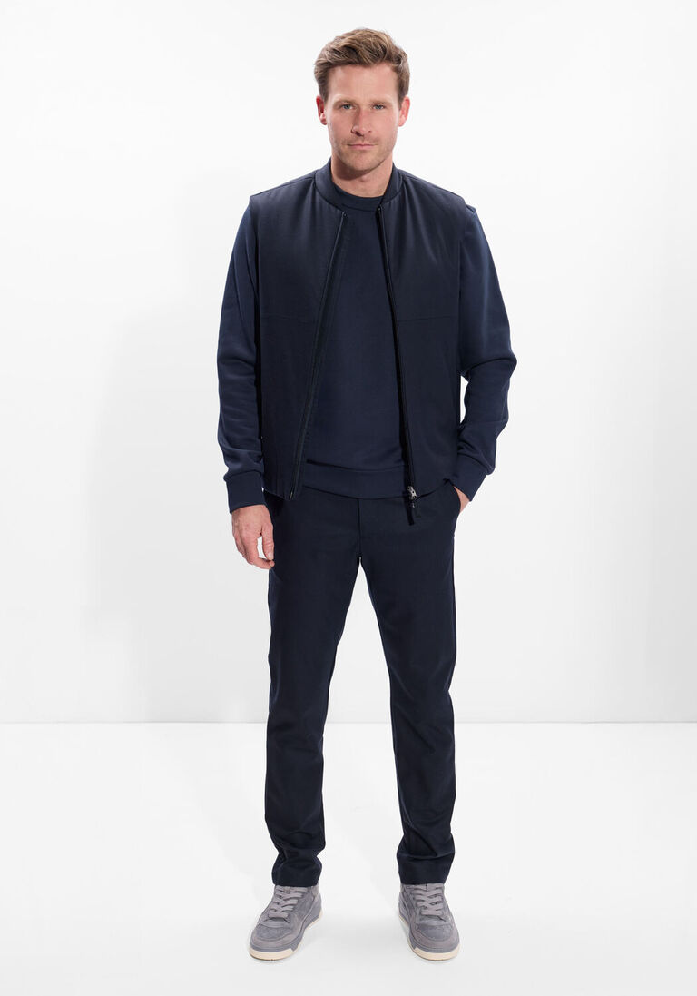 donkerblauwe wahts jack mitch stretch wool
