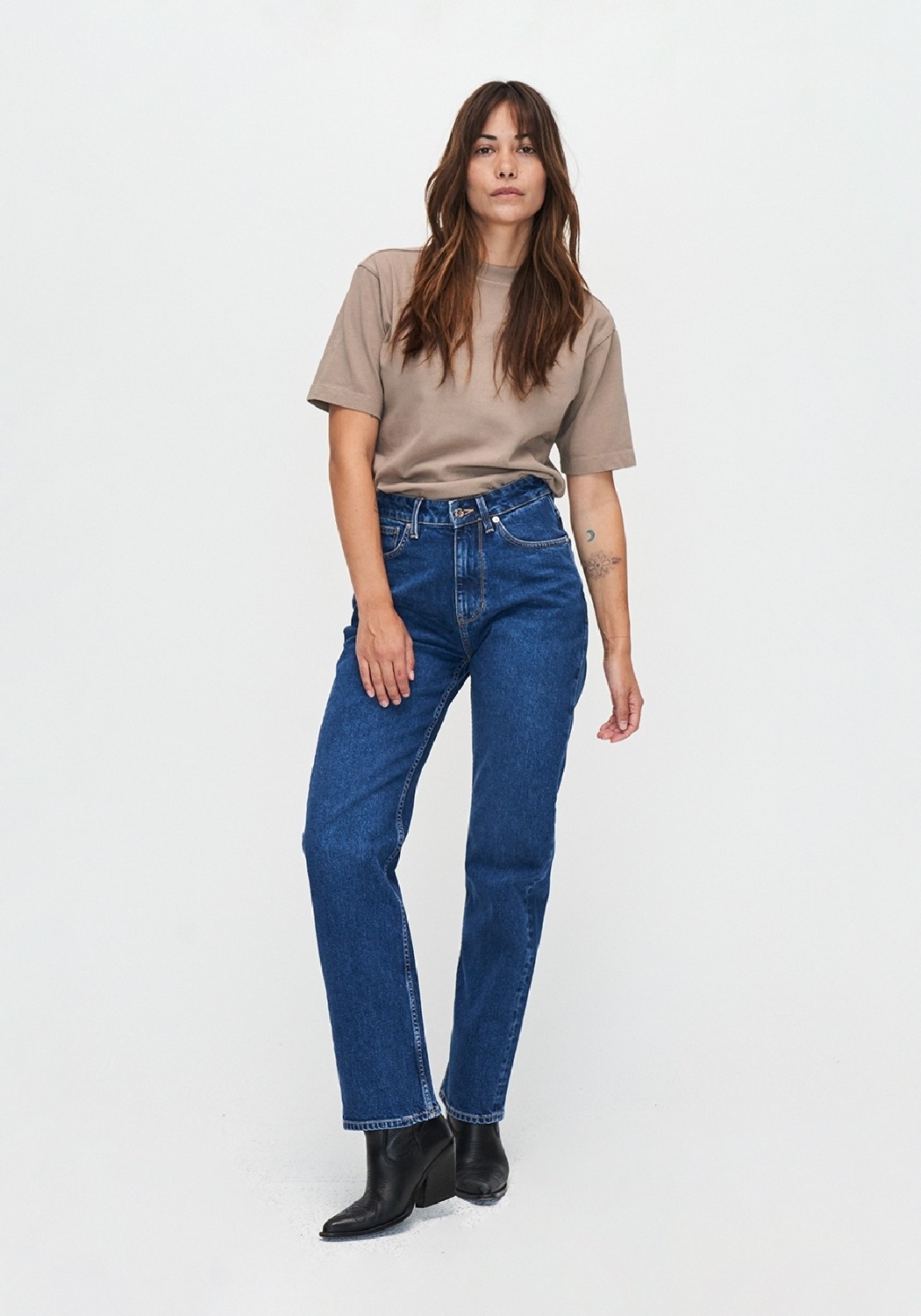 Kuyichi Damen-Jeans Rosa Straight Dark Blue