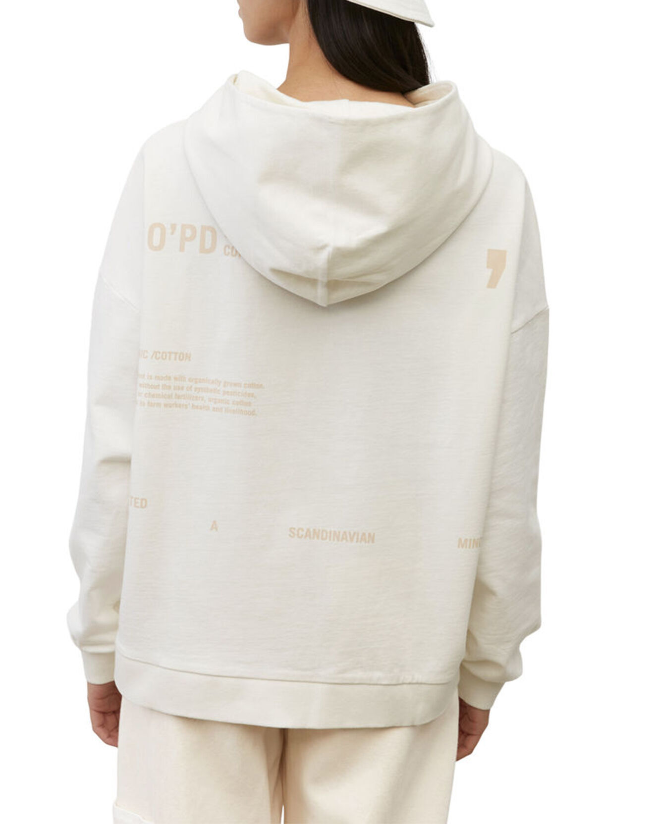 Marc O'Polo Sweat à Capuche Cordon Coton Bio blanc
