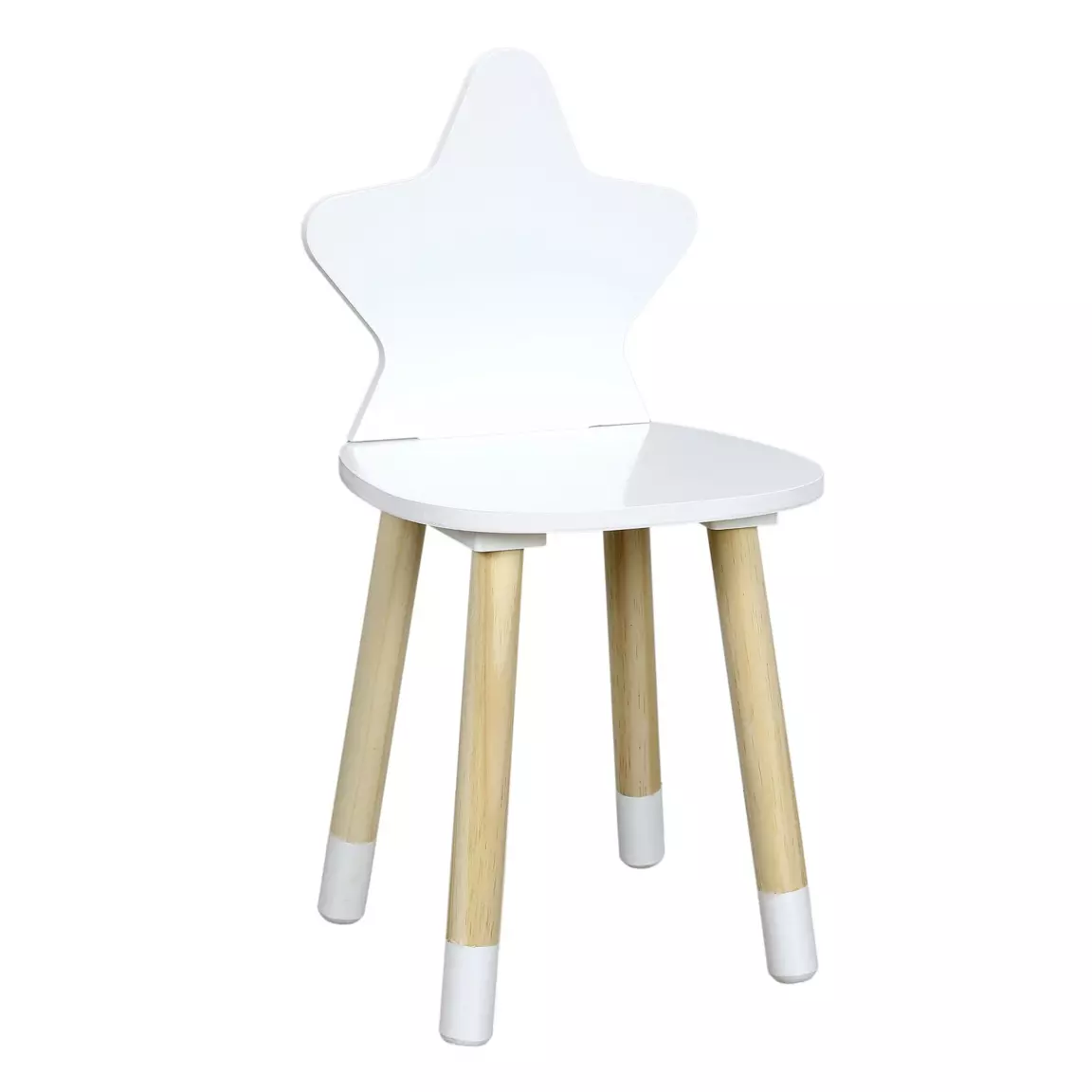 Chaise enfant bois (H54 cm) Etoile Blanche