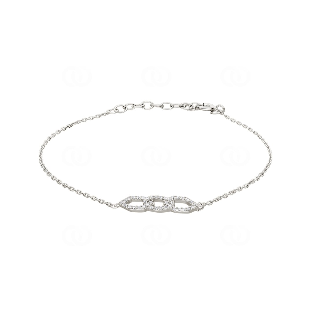 Armband 925 Silber rhodiniert mit Zirkonia 19cm