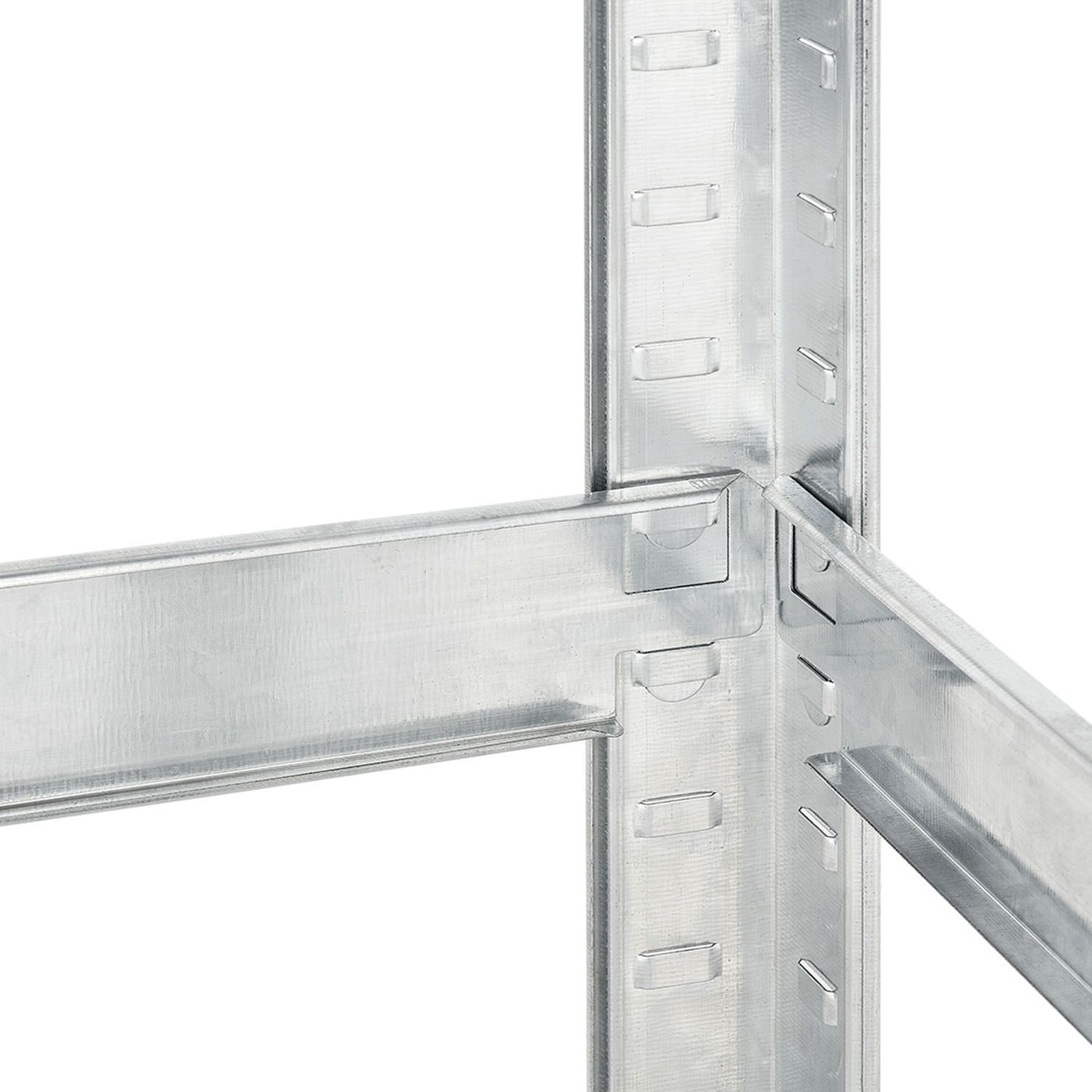 Juskys Lageregal Corner Basic 180 x 70 x 40-70 cm | 875 kg | 5 Böden | Schwerlastregal Metall