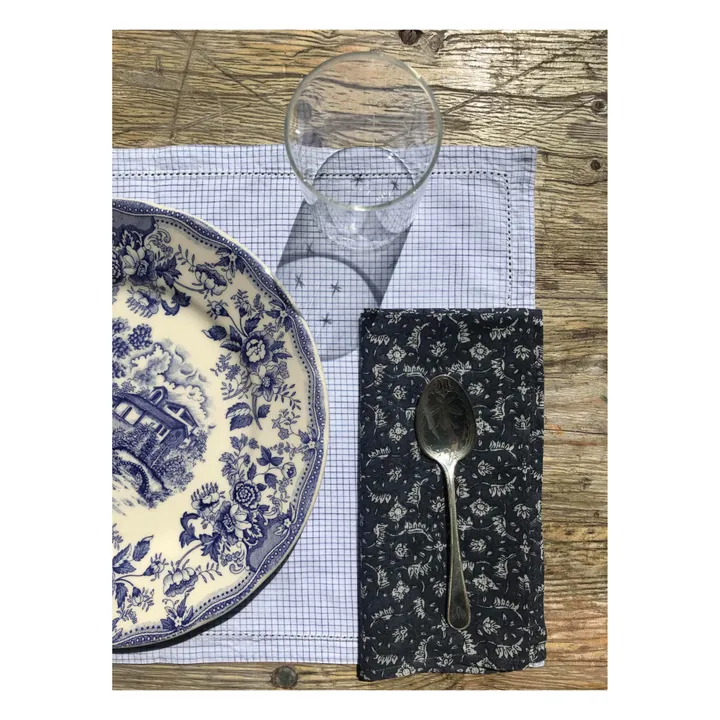 Scarlette Ateliers Serviette de table Marge en coton - Set de 8 | Bleu gris