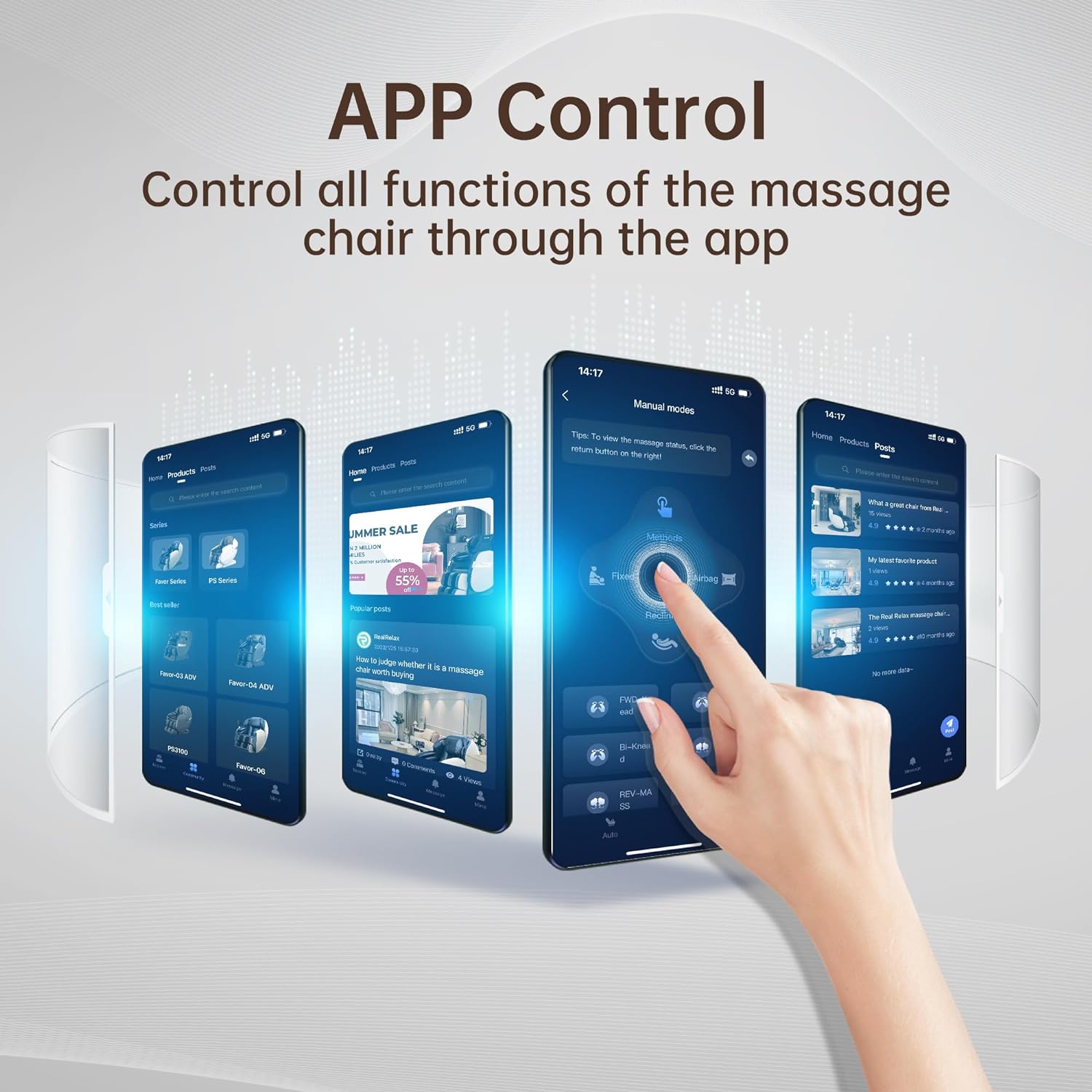 Poltrona de Massagem Real Relax, Corpo Inteiro com Gravidade Zero, Trilho SL, Massagem Shiatsu, Aquecimento, Escaneamento Corporal, Rolo de Massagem para os Pés, Controle por Aplicativo e Bluetooth, Favor-06 Marrom