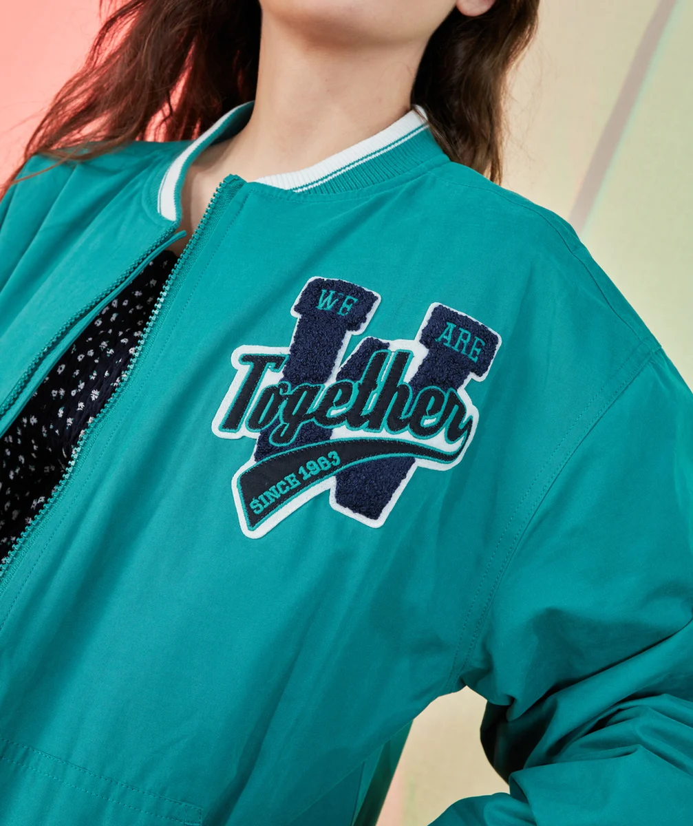 BOMBERS GARÇON VERT AVEC PATCH À BOUCLETTES