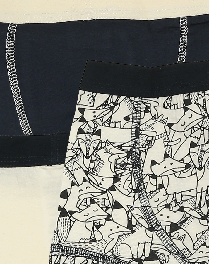 Boxershorts FOXES 3er-Pack in offwhite/graublau