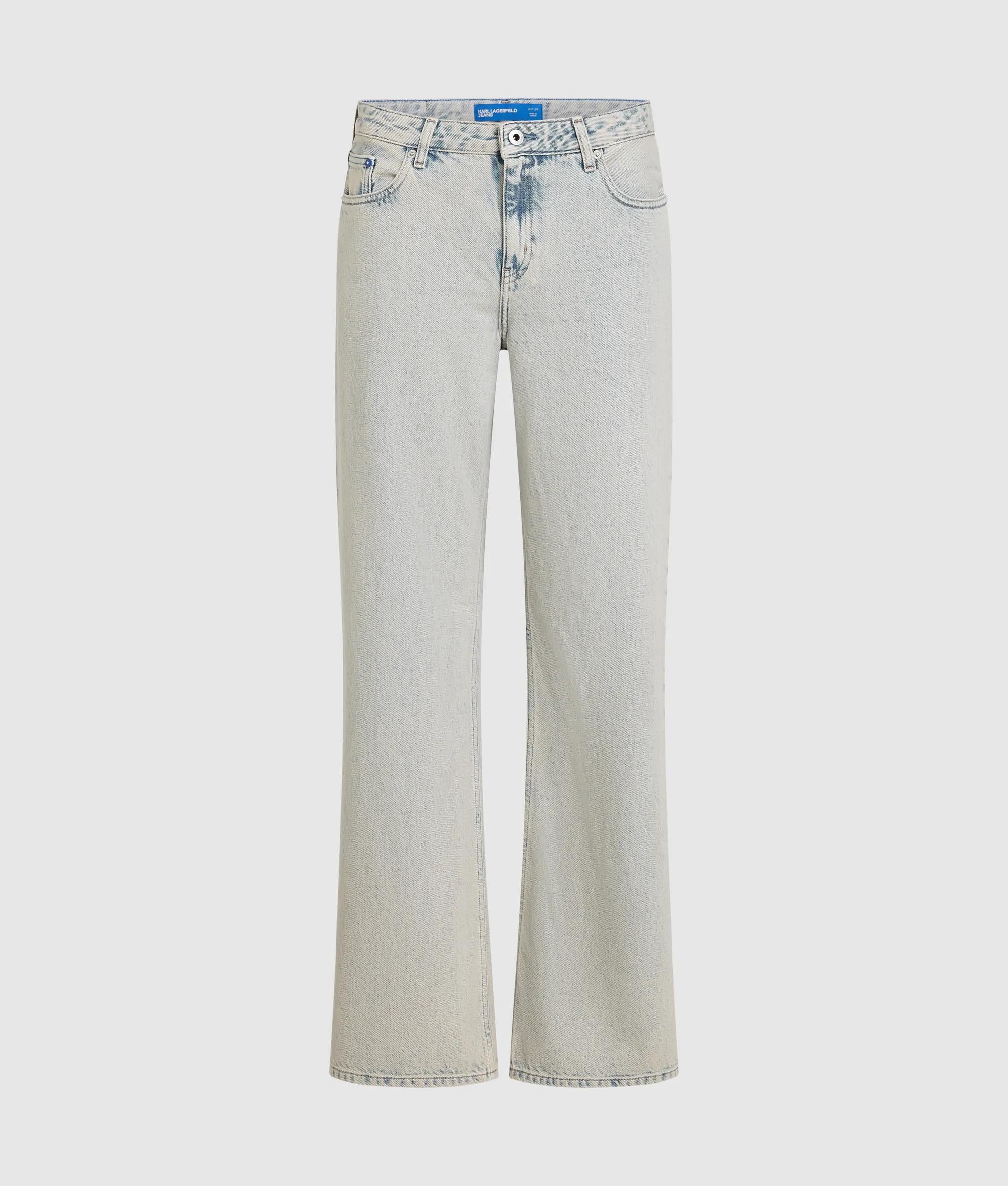Halfhoge relaxed jeans met split