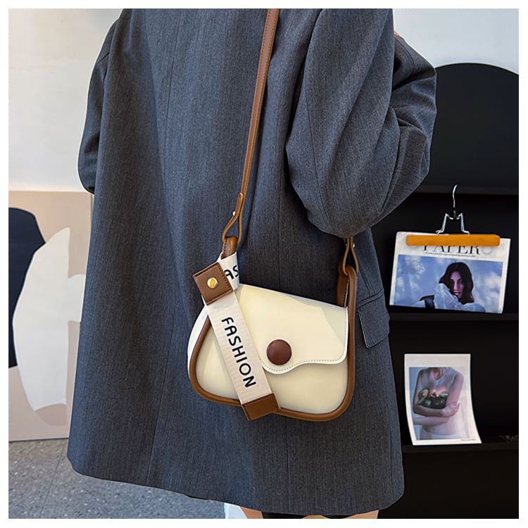 Maorong - Crossbodytas van imitatieleer met contrasterende rand