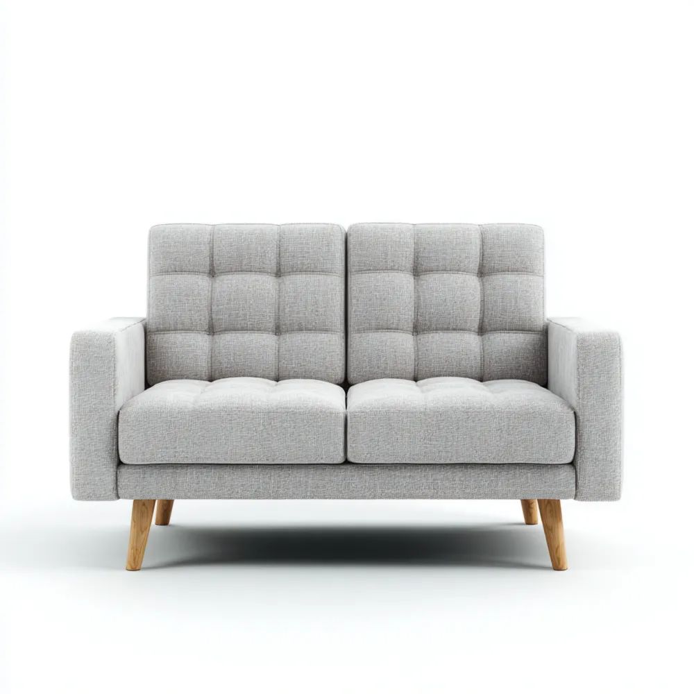 2-Sitzer-Sofa Stoffpolsterung 150x85x90 cm – Hellgrau – Skandinavische