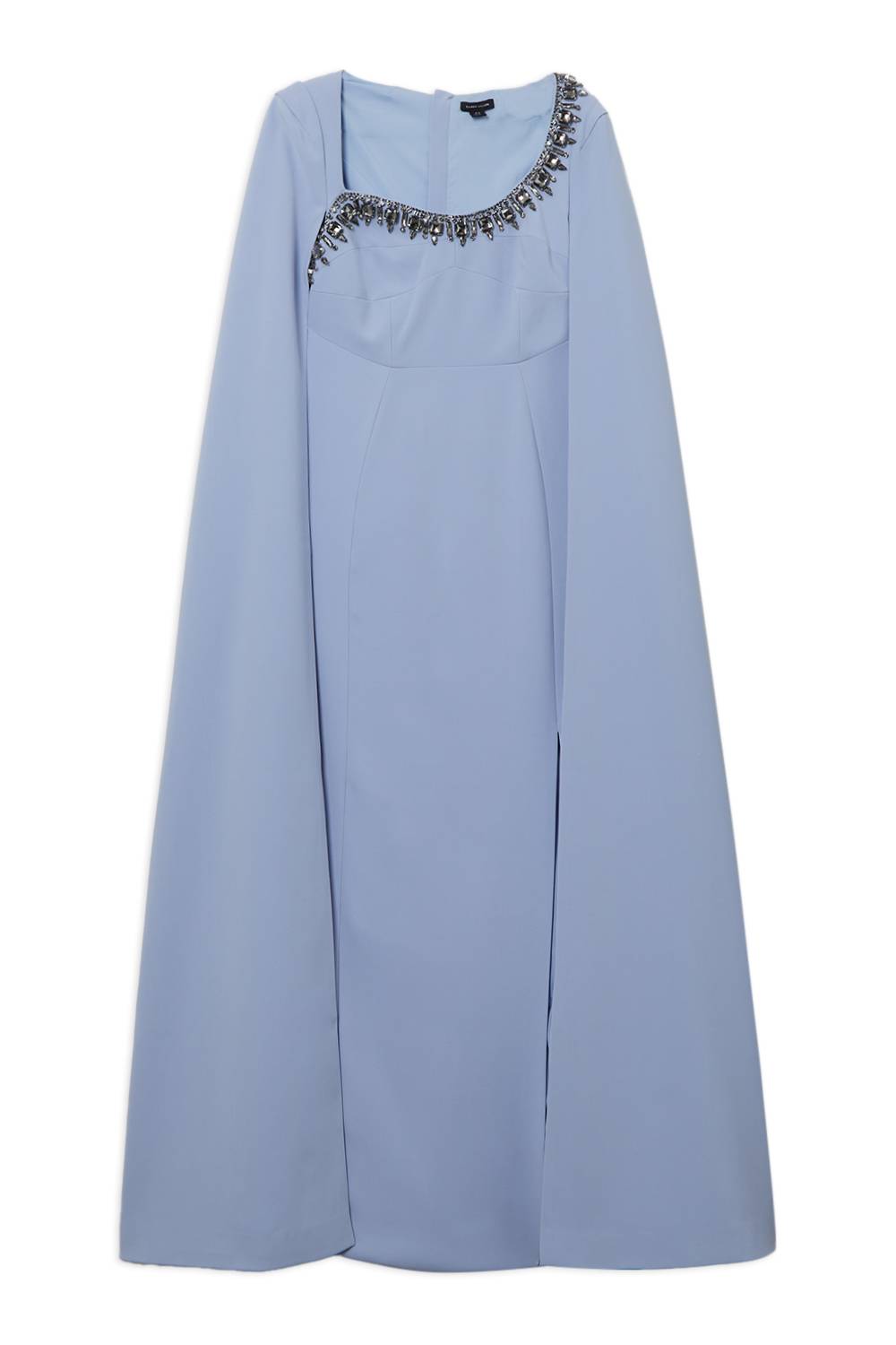 KarenMillen Robe maxi cape en viscose crêpe tissée ornée de cristaux