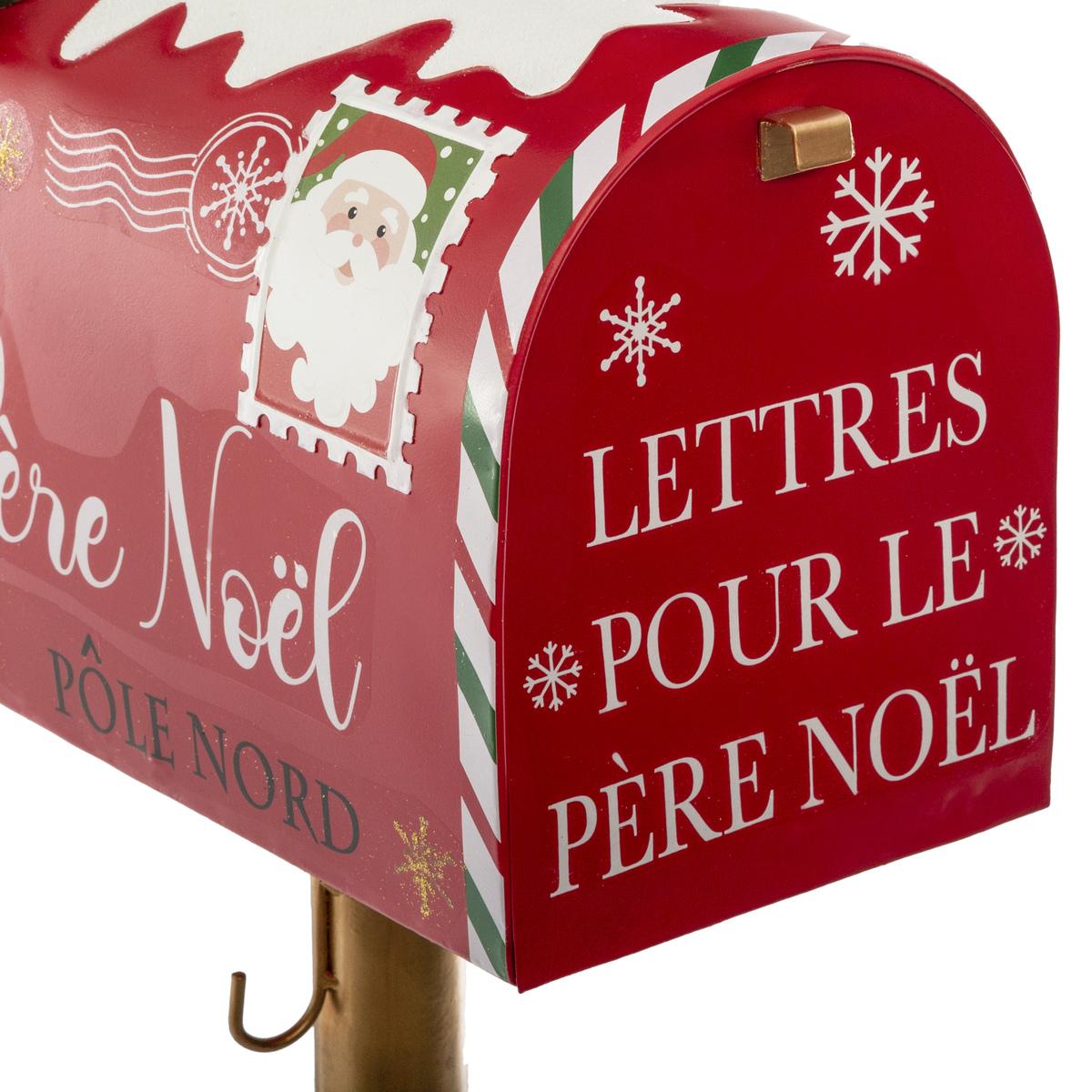 BOITE AUX LETTRES ROUGE METAL H.100CM