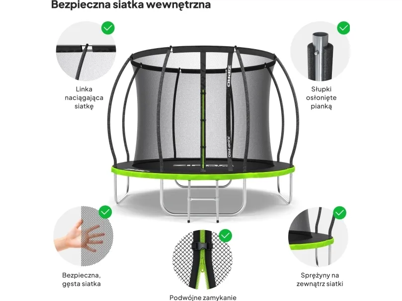Jump Pro Premium med indvendigt net 8FT 252cm