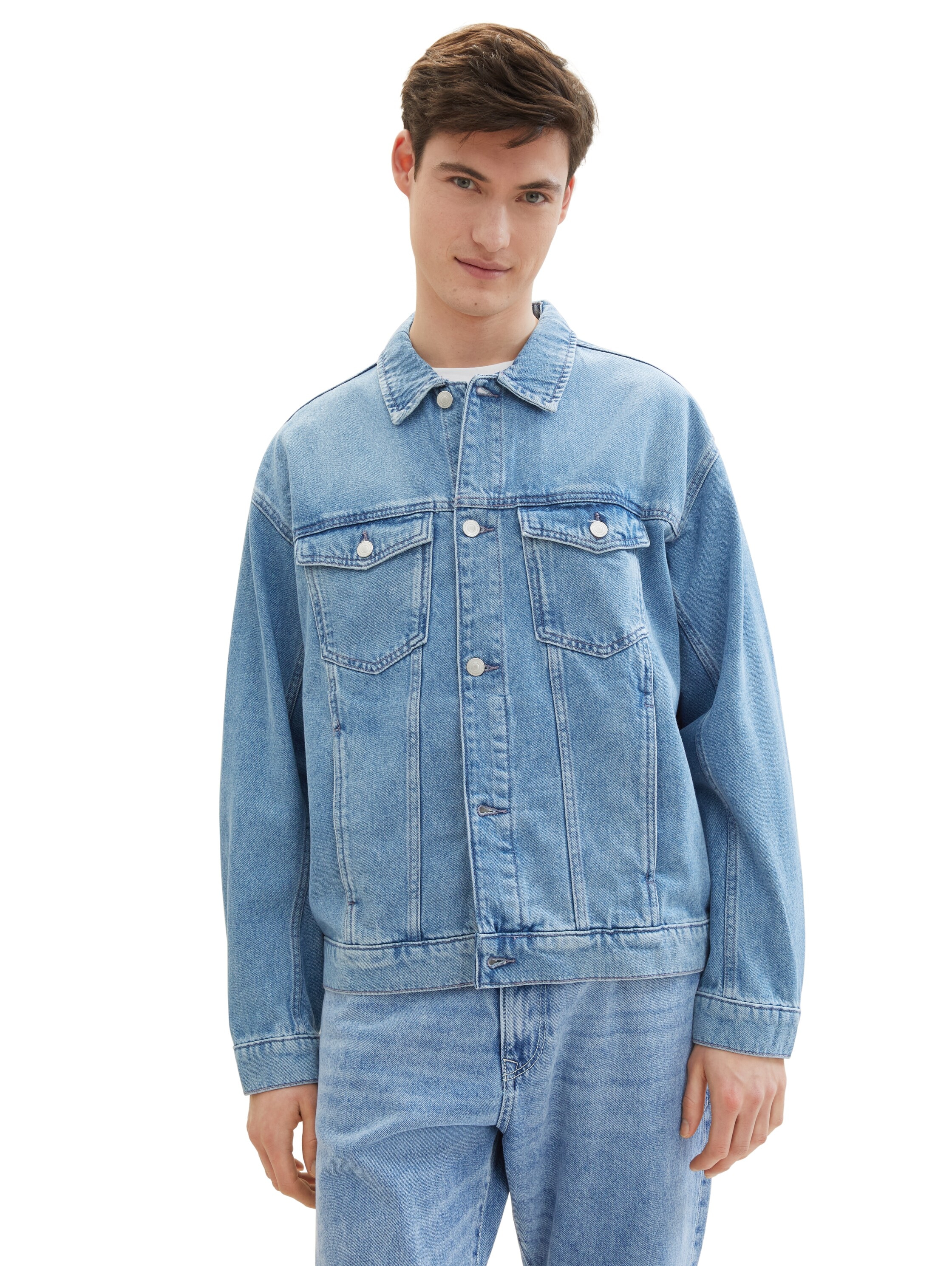 TOM TAILOR Denim Jeansjacke ohne Kapuze mit Knopfleiste