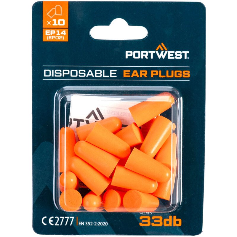 Portwest EP14 Bouchons d'oreille en mousse PU (10 paires) Orange