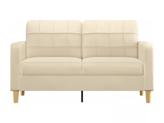 Canapé à 2 places Crème 140 cm Tissu