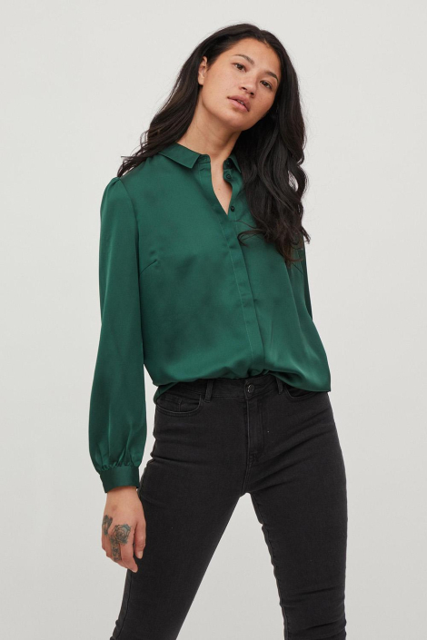 Vila groene dames blouse