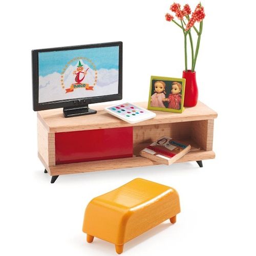 Djeco poppenhuis salon tv DJ07827