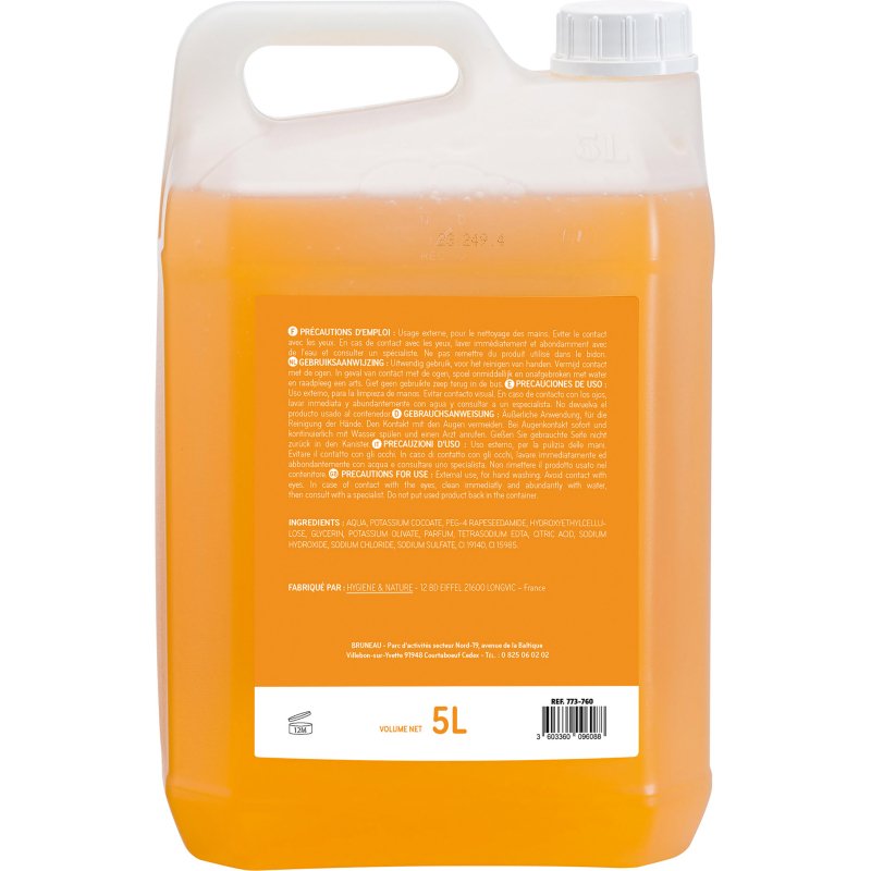 Savon liquide Bruneau Agrumes - Bidon de 5 L