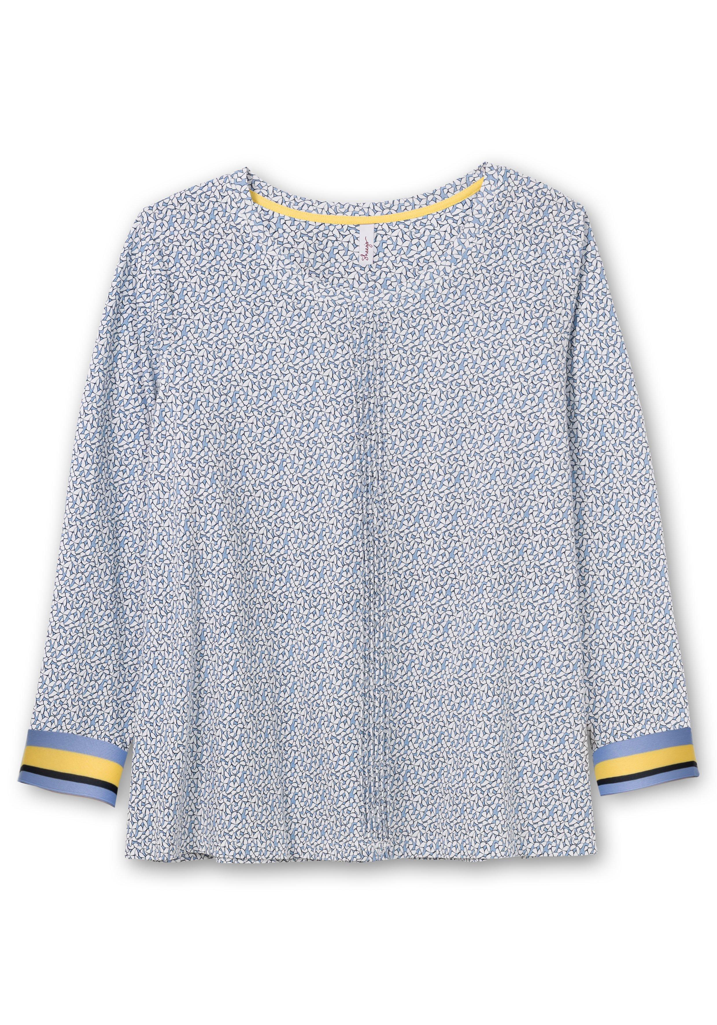 Langarmshirt in A-Linie, mit Minimal-Alloverdruck