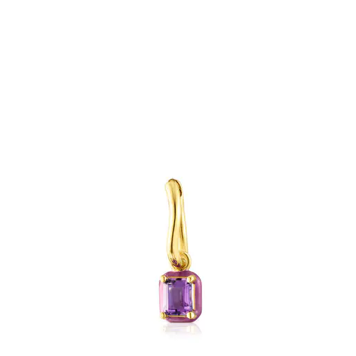 Brinco TOUS Vibrant Colors com ametista e esmalte.