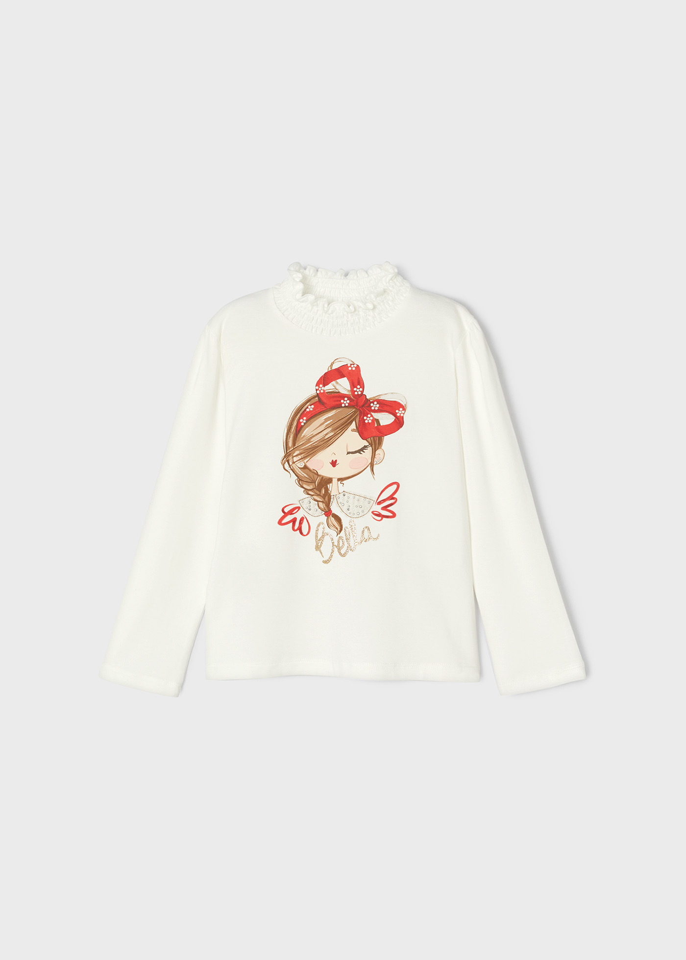 Camiseta feminina estampada com meio cisne