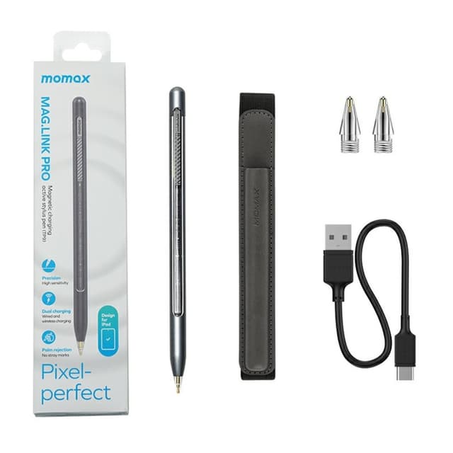 MOMAX MAG LINK Pro kapacitiv stylus med magnetisk adsorption og berøringsskærm til iPad