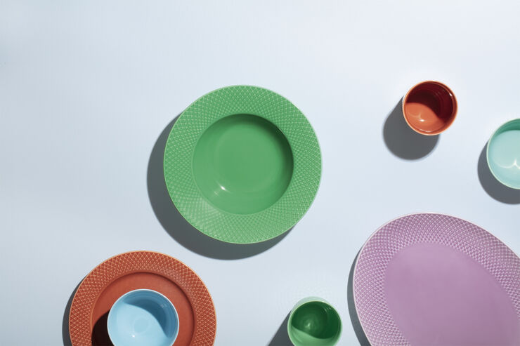 Lyngby Porcelæn Rhombe Krus 33 cl grøn porcelæn Grøn