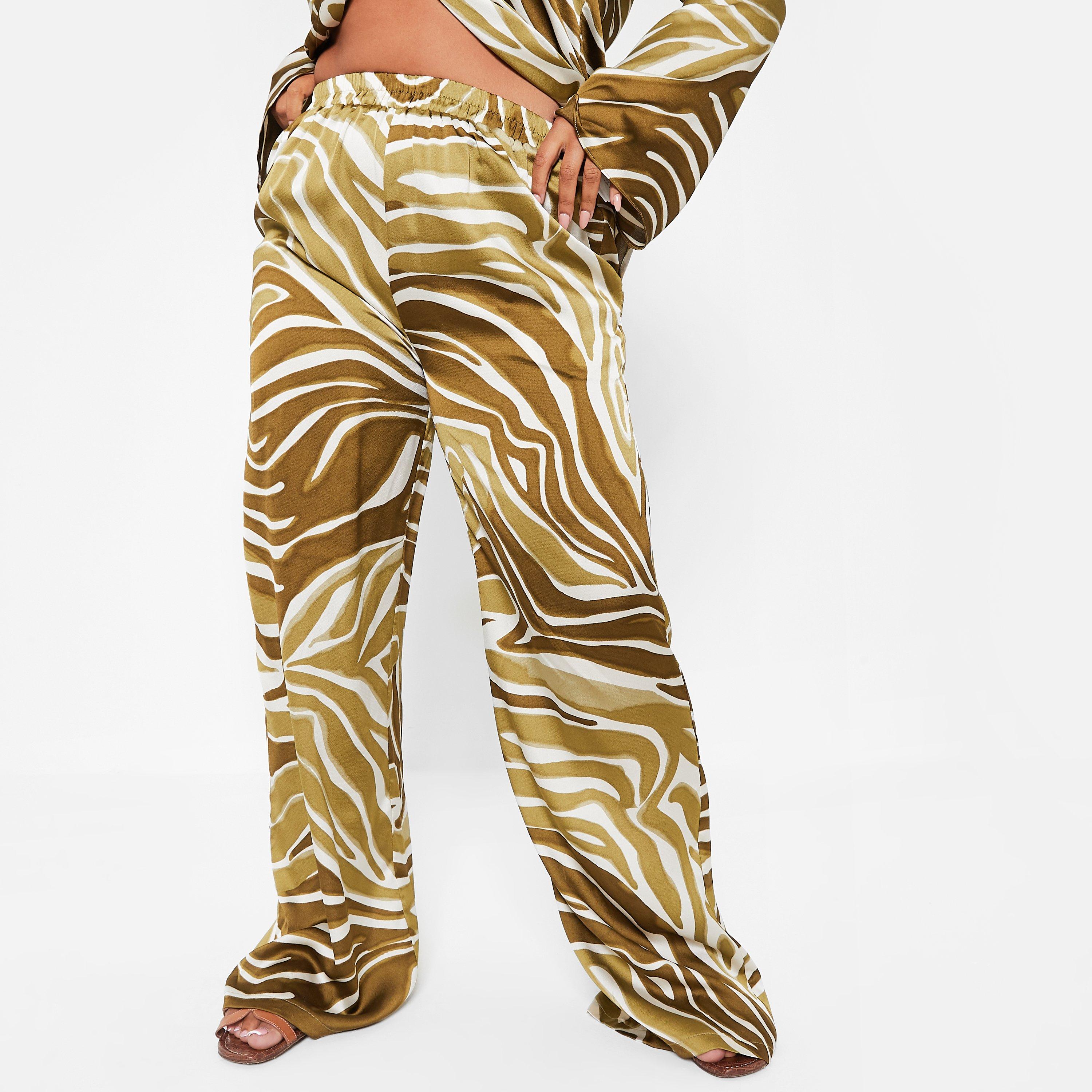 I Saw It First ISAWITFIRST Printed Wide Leg Satin Trousers Co Ord