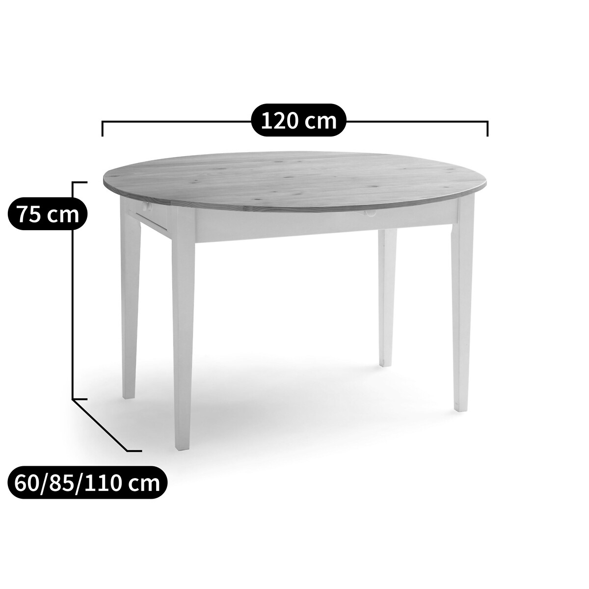 LA REDOUTE INTERIEURS<br>Mesa com 2 gavetas, 4 - 6 pessoas, Alvina