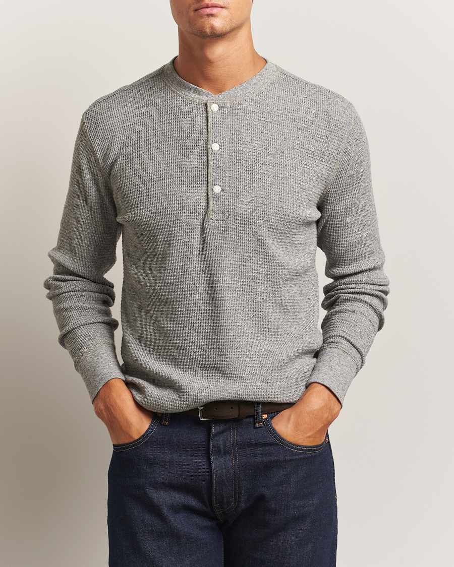 RRL Long Sleeve Henley Grey