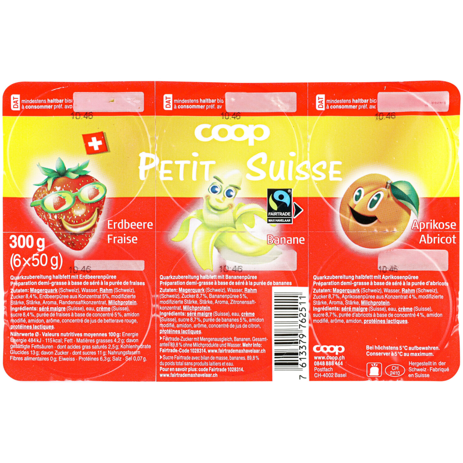 Fairtrade Petit Suisse rot 6x50g