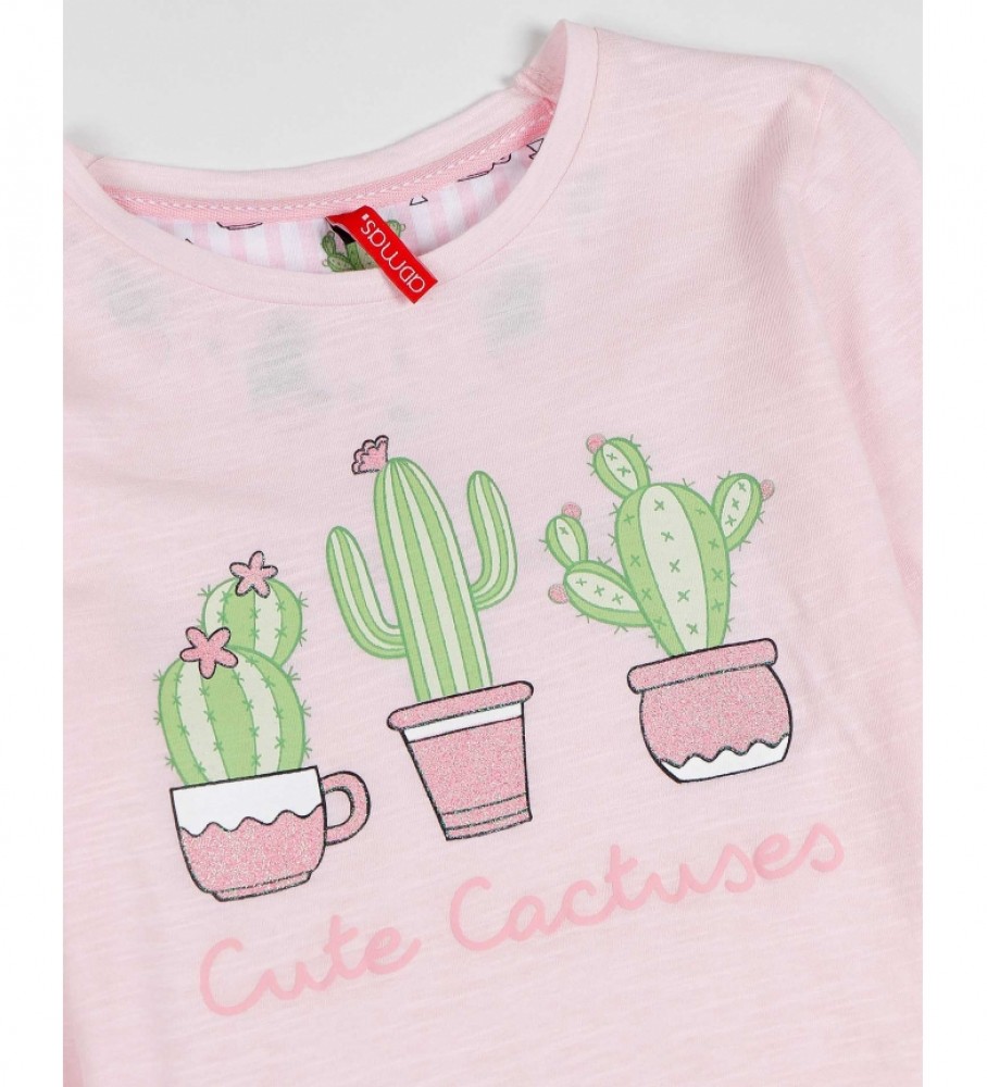 Pijama de manga comprida Admas com estampa fofa de cactos para meninas