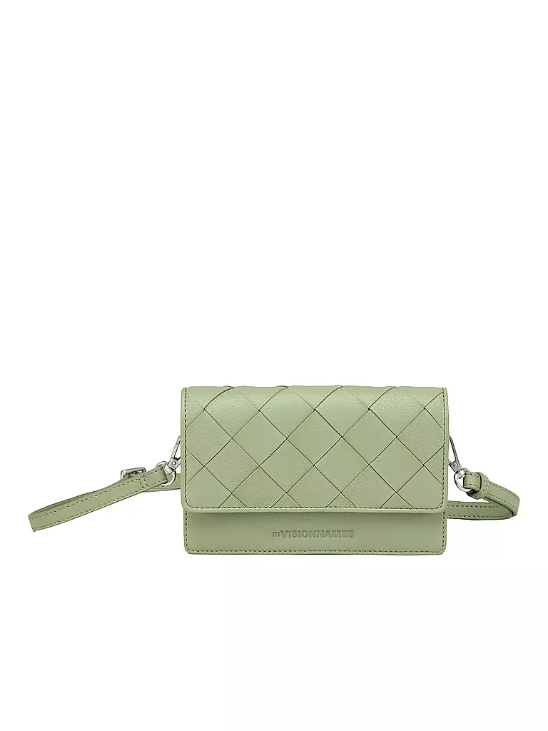 LES VISIONNAIRES Ledertasche - Mini Bag BRIT WEAVE grün