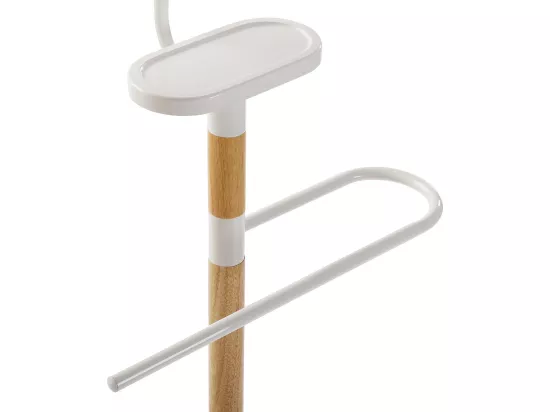 Valet de Chambre Holstebro, 112 x 28,8 x 46,5 cm, Métal et Bois, Blanc