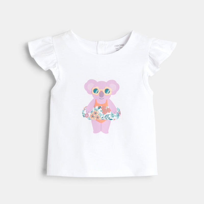 T-shirt koala et short mauve bébé fille Mauve Violet
