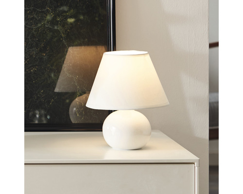 Tafellamp, 1-lichts, H 23 cm, Primo wit