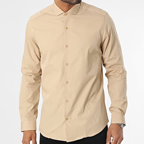 Chemise Manches Longues Beige