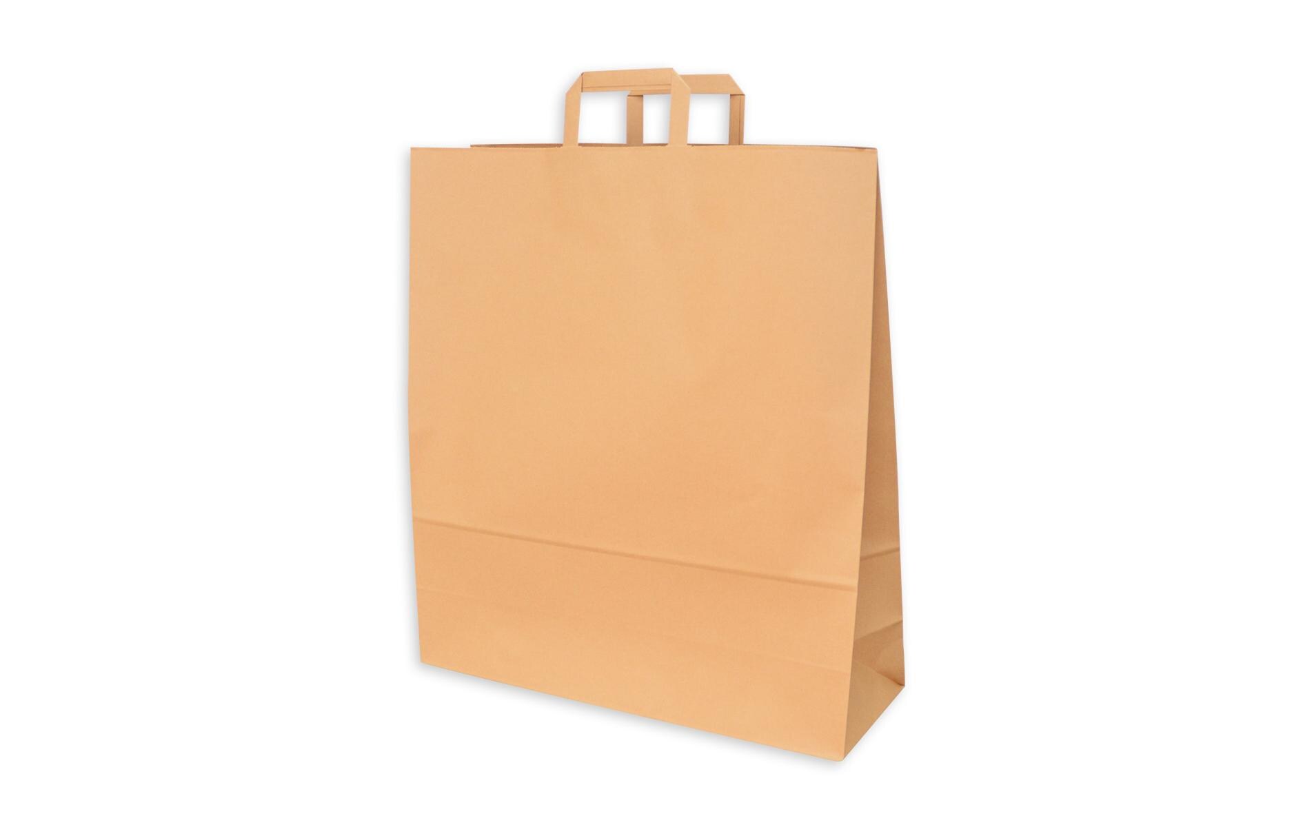 Geschenktüte mit Flachhenkel 45 x 15 x 49 cm 50 Stück, BraunPapiertasche