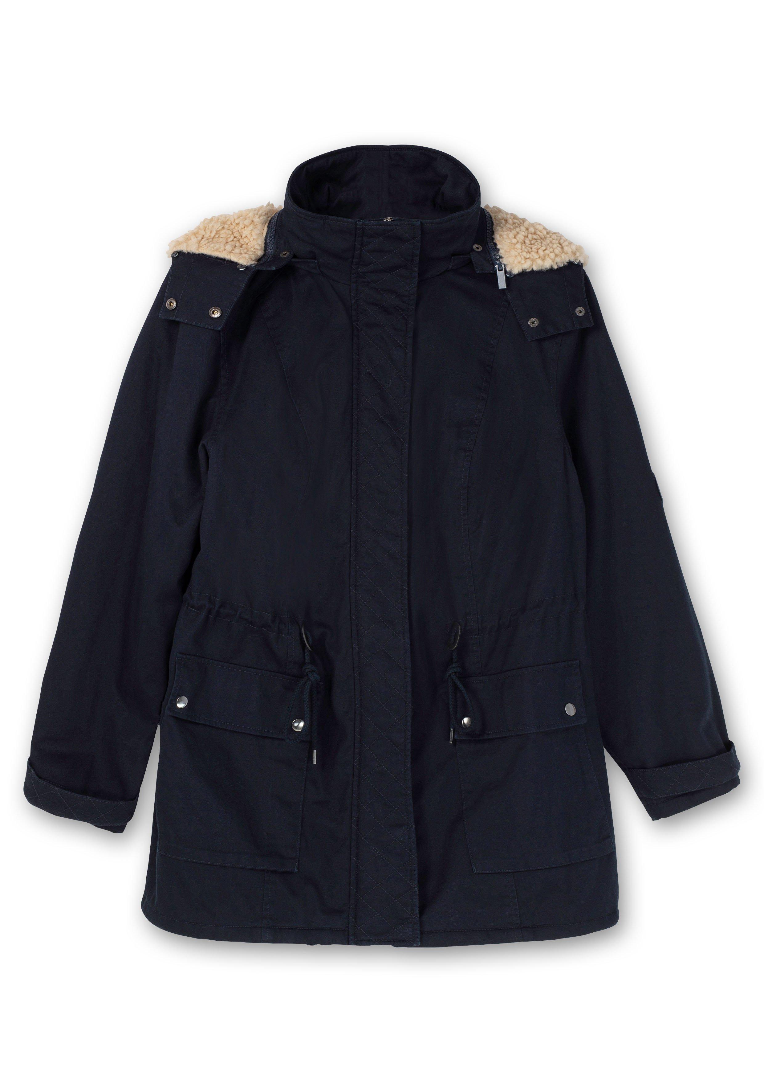 Warm wattierter Parka mit Taillen-Tunnelzug