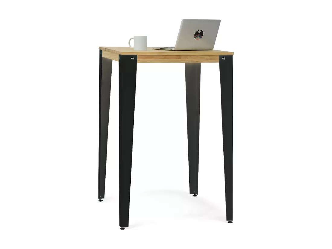 Table Mange debout Lunds 70X70x110cm anthracite-Naturel. Box Furniture